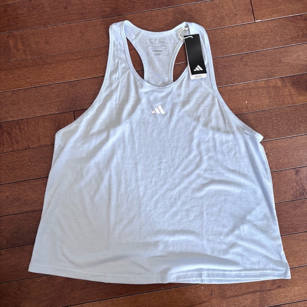 adidas Women’s Pale Blue Racerback Tank Top
